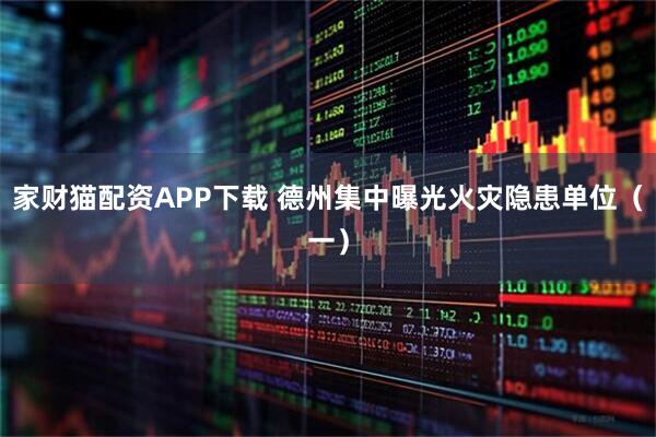 家财猫配资APP下载 德州集中曝光火灾隐患单位（一）